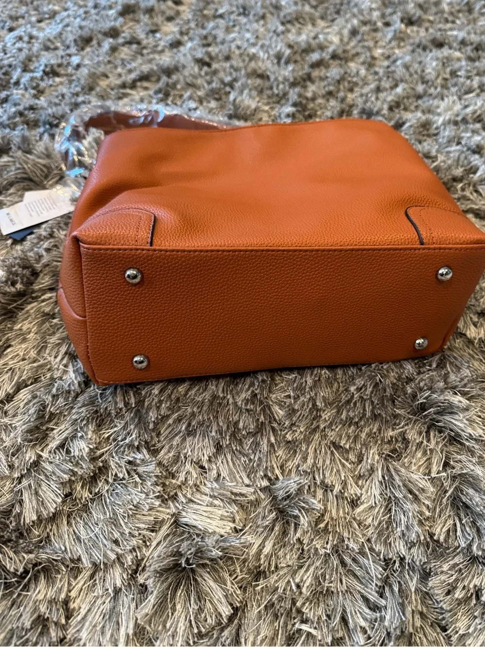 Cognac Hobo Shoulder Bag with Matching Pouch